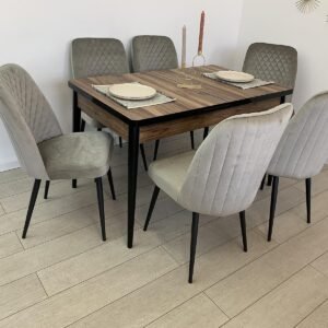 AMORA tafelset en stoel CARLA cappuccino