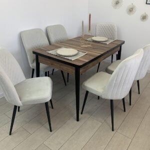 AMORA tafelset en stoel CARLA champagne