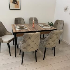 AMORA tafelset en stoel MODENA LUXE cappuccino