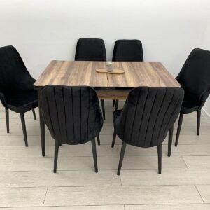 AMORA tafelset en stoel RIO zwart