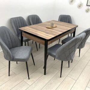AMORA tafelset en stoel ROMA grijs
