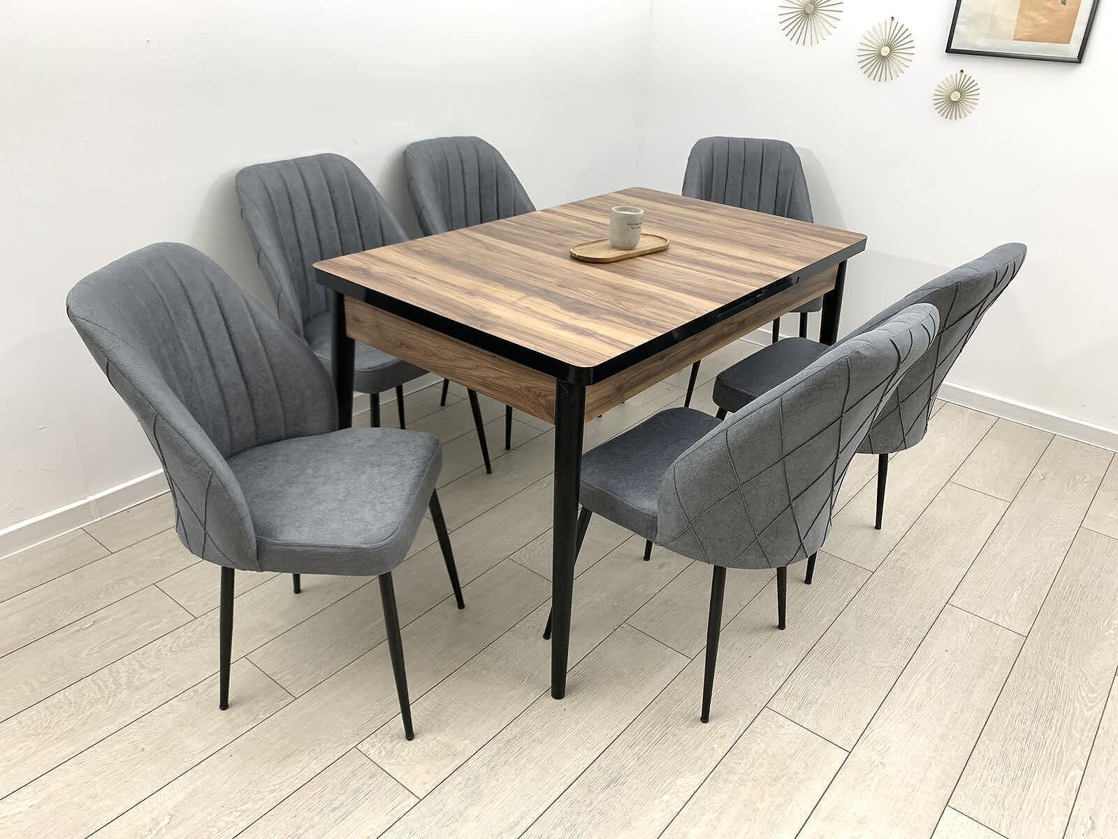 AMORA tafelset en stoel ROMA grijs