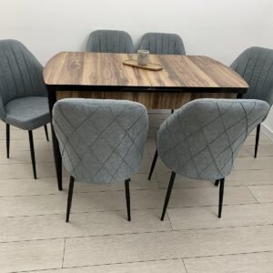 AMORA tafelset en stoel ROMA grijs