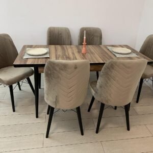 AMORA tafelset en stoel VANESSA cappuccino