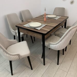 Set van tafel AMORA en tafel JANET beige