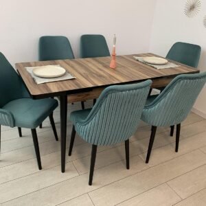 AMORA tafelset en stoel JANET turquoise