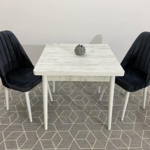Tafelset ANTIEK 80x80 cm en stoel NEW YORK antraciet