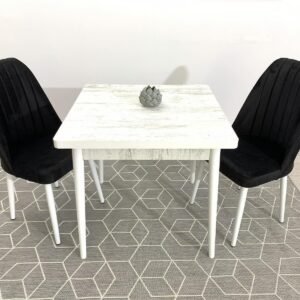 Tafelset ANTIEK 80x80 cm en stoel NEW YORK zwart