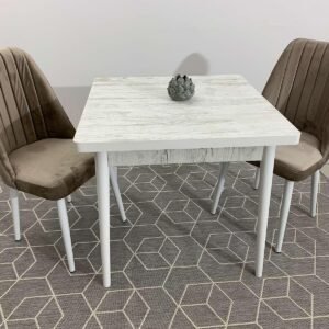 ANTIEK tafelset 80x80 cm en stoel NEW YORK cappuccino