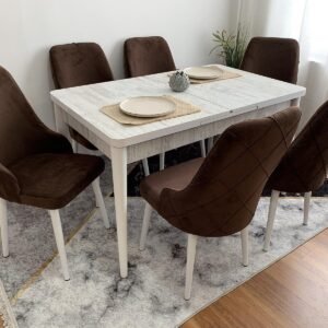 ANTIEK LUXE tafelset en stoel LATINA bruin
