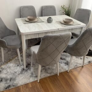 Tafelset ANTIQUE LUX en stoel LATINA lichtgrijs