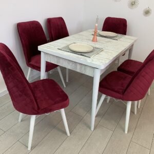 ANTIEK LUXE tafelset en stoel VANESSA BORDEAUX