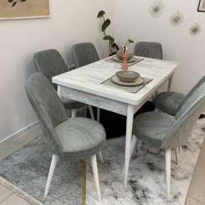 Tafelset ANTIQUE LUX en stoel VIVA lichtgrijs