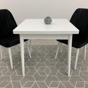 Tafelset WIT 80x80 cm en stoel NEW YORK zwart