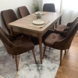 BAROQUE LUXE tafelset en stoel LATINA bruin