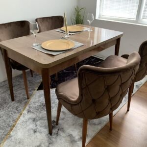 BAROQUE LUXE tafelset en stoel LORD LUX bruin