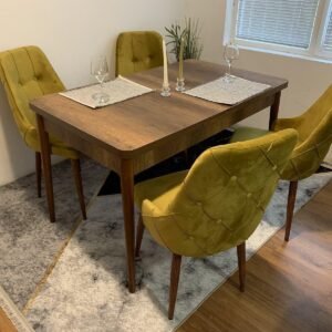 BAROQUE LUX tafelset en stoel MODENA LUX mosterd
