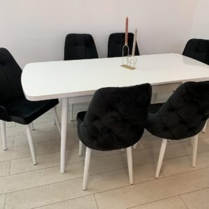 BIANCA tafelset en stoel MODENA LUX zwart