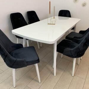 BIANCA Tafelset en Stoel MODENA LUXURY Donkergrijs