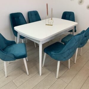 BIANCA tafelset en stoel MODENA LUX turquoise