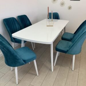 BIANCA tafelset en stoel NEW YORK turquoise
