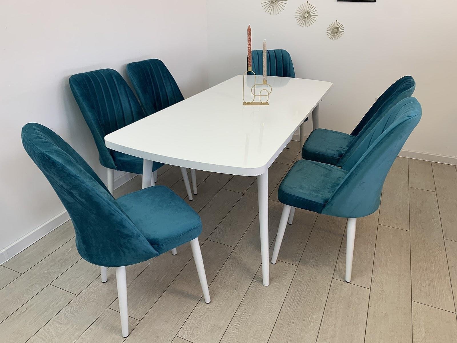 BIANCA tafelset en stoel NEW YORK turquoise