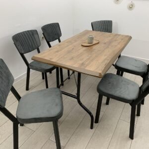 Set tafel BOLOGNA en stoel SEVILLE grijs