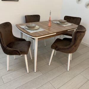 DAHLIA tafelset en stoel LORD LUX bruin