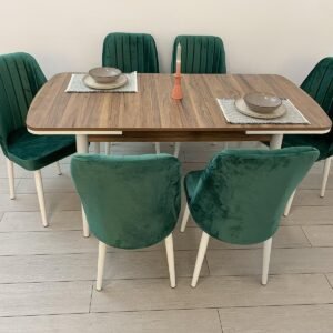 Tafelset DAHLIA en stoel NEW YORK groen