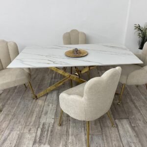 ELEANOR TAFEL EN STOEL FLORINA CHAMPAGNE KLEUR