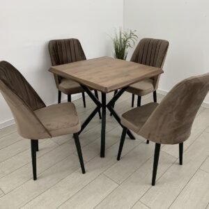 EMMY-TAFELSET EN STOEL NEW YORK BRUIN KLEUR