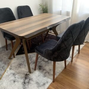 Tafelset CAPRICE en stoel LATINA donkergrijs