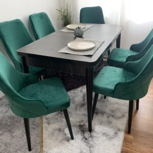 LOTUS LUXE tafelset en stoel LATINA groen