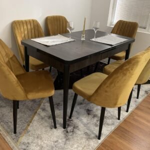 LOTUS LUX tafelset en stoel NEW YORK mosterd