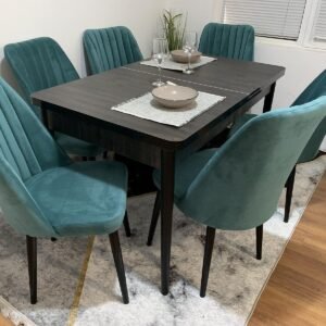 LOTUS LUXE tafelset en stoel NEW YORK turquoise