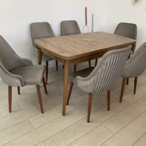 MARONE tafelset en stoel JANET cappuccino
