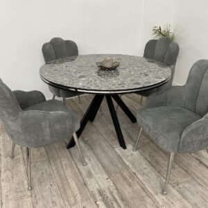 OLIVIA TAFEL- EN STOELSET FLORINA GRIJS