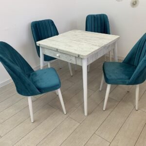 VEGA antiek tafelset en stoel NEW YORK turquoise