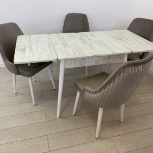 Tafelset VEGA ANTIQUE en stoel JANET cappuccino