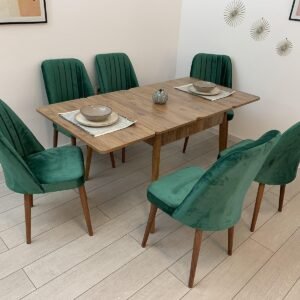 Tafeldek VEGA en stoel NEW YORK groen