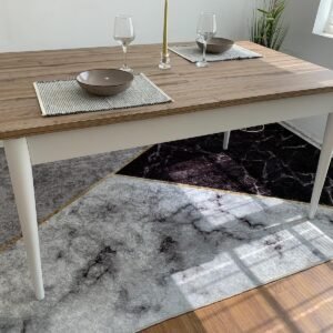 Tafel RAVENNA WIT EN WALNOOT