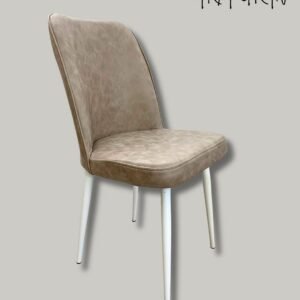 Set van 6 stoelen Prima Cappuccino met witte poten