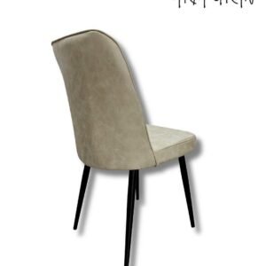 Set van 6 stoelen Prima crème met zwarte poten
