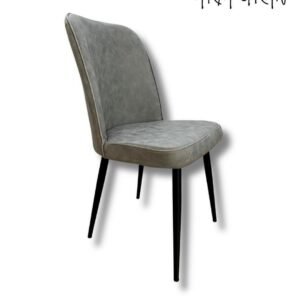 Set van 6 stoelen prima grijs met zwarte poten