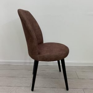 Set van 6 stoelen Mariah bruin met zwarte poten