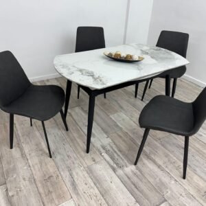 EETTAFEL LINEA IN STOEL LEXA DONKERGRIJZE KLEUR
