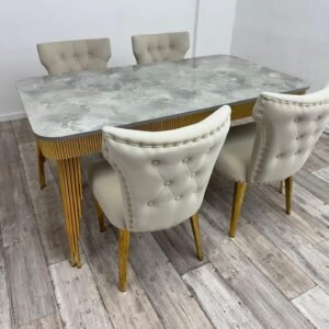 EETTAFEL PIANO EN STOEL RAFFI KLEUR CRÈME