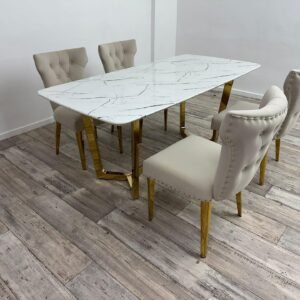 TAFELDEK RAVIA TAFEL EN STOEL RAFFI KLEUR CRÈME