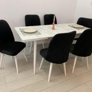 ANTIEK LUX tafelset en stoel MOOIE zwart
